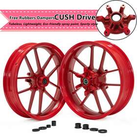 Zh-mx-000001-red-sm-0810 Tarazon 3.5/4.25 Red Cush Drive Tubeless Wheel Set For Honda Crf250r Crf450r Cr250 Cr125