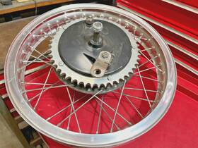 Triumph Bsa T120-a65 Rear Wheel Hub -complete- Polished Alloy Rim Velocette Honda Norton