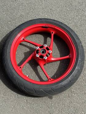 T2001013 Triumph 13-16 Street Triple Rx Red Front Wheel Rim Tire Assy 3.5x17 Oem