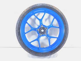 T2009928 Triumph 2007-2012 Tiger 1050 Blue Spoked Front Wheel Hub Rim And Tire