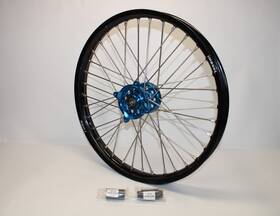 01-kfn-160-21-12 Tusk Impact Complete Wheel - Front 21 X 1.60 Black Rim/silver Spoke/blue Hub