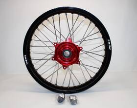 01-mr-215-18-16 Tusk Impact Complete Wheel - Rear 18 X 2.15 Black Rim/silver Spoke/red Hub 01-mr-215-18-16 Tusk Impact Complete Wheel - Rear 18 X 2.15 Black Rim/silver Spoke/red Hub