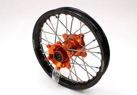 01-mr21-16014-18 Tusk Impact Complete Wheel - Rear 14 X 1.60 Black Rim/silver Spoke/orange Hub