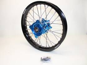 01-mr8x-18516-12 Tusk Impact Complete Wheel - Rear 16 X 1.85 Black Rim/silver Spoke/blue Hub