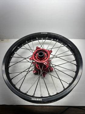 Tusk 1418500011 Impact Complete Wheel - Rear 19 X 2.15 Black Rim/silver Spoke/red Hub Used