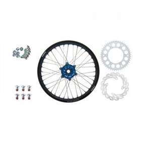 1931330166 Tusk Impact Complete Rear Wheel Package 18 X 2.15 Black Rim/silver Spoke/blue