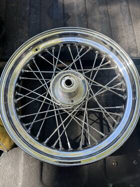 36-605 Ultima 16 Inch X 3.5 Front Chrome Wheel For Harley Flh Shovelhead Wheels 73-83