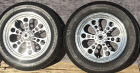 37-605 Ultima Kool Kat 16 Inch X 3.5 Billet Wheel Set Harley Electra Glide Road King Shinko Tire