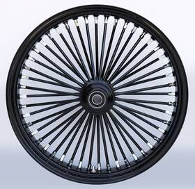 37-723 Ultima Black King Spoke 21x3.5 Front Single Disc Wheel For Harley And Customs