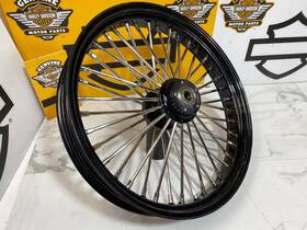 Ultima 60-ksb-549 23 X 3.5 Inch Black 48 Fat King Spoke Dual Disc Front Wheel 00-07 Harley Touring