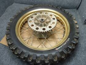 48808 Yamaha Vintage Genuine 1987 Yz490 Oem Rear Wheel Rim Hub Gold