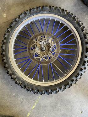 5be-25111-00-98 Yamaha Yz400f Front Wheel Rim 21x1.60 With Tire 1998 2000 Yz125 Yz250 Yz426f Wr400f