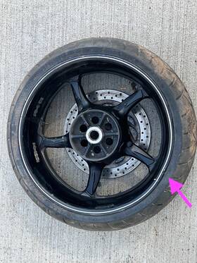 5c7-r2v Yamaha 2014 Stryker 1300 Xvs1300 Rear Wheel Rim Tire Rotor 2011-2017
