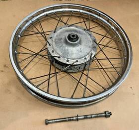 94414-15058-00 Yamaha 1971 - 1982 1980 Gt80 Oem Front Wheel Rim 1.40 X 15 With Axle Spin Video
