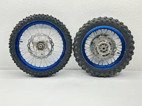 Br8-25308-01-00 Yamaha 2018 Yz65 Wheel Set Front Rear 14/12 Blue Rims Sprocket Hub Oem Dirt Bike