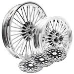 21X3.5 16X3.5 Fat Spoke Wheels & Wave Rotors For Harley Electra Road Glide 00-07. Fixed Price $935.13.