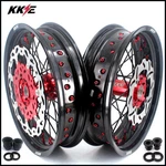 Kke 17 Inch Rims For Honda XR650L 1993-2025 Supermoto Spoked Wheels Cnc Red Hubs. Fixed Price $989.00.