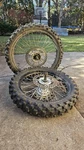 2005 Kawasaki KX250F Full Wheel Set Rims + Tires - Great Tread. Fixed Price $300.00.