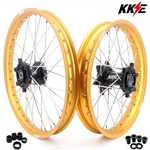 Kke 21/19 Wheels For Suzuki RM125 1996-2007 RM250 1996-2008 Gold Rims Black Hub. Fixed Price $512.99.