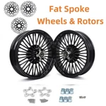 16X3.5 Fat Spoke Wheels Rims Rotors For Harley Touring Road Electra Glide 00-07. Fixed Price $897.34.