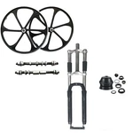 DONSP1986 26" Suspension Triple Tree Bike Fork & Aluminum Mag Wheel Set Rim. Fixed Price $235.66.