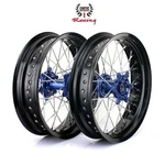 Yamaha YZ250F YZ450F Supermoto Wheels Blue Hub Black Rim 17" 2014-2024. Fixed Price $519.99.