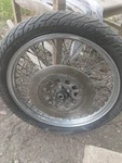 1987 Yamaha XV535 Front Tire And Rim. Fixed Price $90.00.