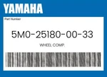 Yamaha Genuine Wheel Comp. 5M0-25180-00-33. Fixed Price $242.52.