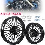 21X3.5 16X3.5 Fat Spoke Wheels For Harley Touring Electra Glide Ultra Flht 00-07. Fixed Price $558.54.
