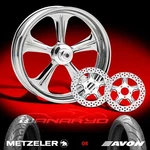 Performance Machine 18 X 5.5 Wrath Chrome Front Wheel Kit Harley Touring Pm. Fixed Price $2463.35.