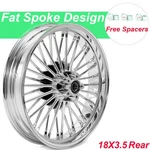 Chrome Fat Spoke Rear Wheel Rim 18X3.5 For Harley Touring Road Glide Fltr 00-07. Fixed Price $328.44.