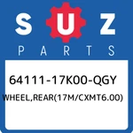 64111-17K00-QGY Suzuki WHEEL,REAR(17M/CXMT6.00) 6411117K00QGY, New Genuine Oem P. Fixed Price $771.80.