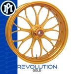 Performance Machine Revolution Gold Front Motorcycle Wheel Harley Touring Pm. Fixed Price $1567.45.