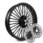 21X3.5 Fat Spoke Front Wheel Black Wave Rotors For Harley Road King Flhrc 00-07. Fixed Price $478.79.