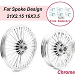 21X2.15 16X3.5 Fat Spoke Wheels Rims For Harley Dyna Low Rider Fxdli Fxdb Chrome. Fixed Price $733.40.