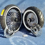 Dna Mammoth 52 Spoke Black Wheels Rotor Tire Harley 08-25 Softail Deluxe Flstn. Fixed Price $2095.00.