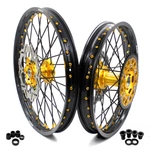 Kke 21/19 Wheels Rims Fit Suzuki RM125 2001-2007 RM250 2001-2008 Gold Nuts Discs. Fixed Price $749.00.