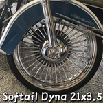 Chrome Fat Spoke Wheel 21X3.5 Front Rim For Harley Heritage Softail Deluxe Flstn. Fixed Price $399.99.