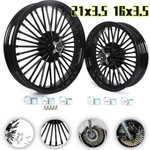 21X3.5 16X3.5 Fat Spoke Wheel Rims Set For Harley Touring Bagger Road King 84-08. Fixed Price $568.52.