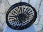 21X3.5 Black Out Fat King Spoke Front Wheel Harley 00-06 Heritage Boy Deluxe. Fixed Price $1309.99.