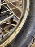 1972 Honda CL175 Rear Wheel Rim Assembly 42601-342-670 + 42701-413-671. Fixed Price $75.00.