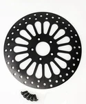 Dna Black Super Spoke Single Front 11.5 Disc Rotor Harley Touring Softail Xl .... Fixed Price $79.95.