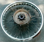 Triumph - T120 Rear Wheel And Hub Dunlop Wm 3 18 MB10 W1007. Fixed Price $99.99.