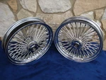 16X3.5" Dna 52 Spoke Front And Rear Wheel 2000-06 Set For Harley Heritage Deluxe. Fixed Price $1049.00.