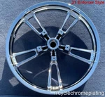 21" Chrome Enforcer Front Wheel Reinforcer 08-23 Street Glide Ultra Flhx. Fixed Price $1095.00.