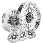 21X3.5 16X5.5 Fat Spoke Wheels Rims Cush W/ Rotors For Harley Street Glide 09-23. Fixed Price $867.84.