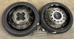 14 Triumph Bonneville Front & Rear Spoke Wheel Black Rim Tires Rotors Axles. Fixed Price $696.17.