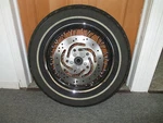 Harley Davidson Dunlop Rear Wheel, Tire, Spoked Rim 1000MLS, Gc, See Details. Fixed Price $195.00.