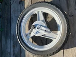 1989 Honda Interceptor Rear Wheel Rim Tire + Sprocket Drum. Fixed Price $98.85.