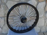 26 X 3.5" Black 48 Fat King Spoke Front Wheel For Harley Custom 1" Bearing Singl. Fixed Price $559.00.